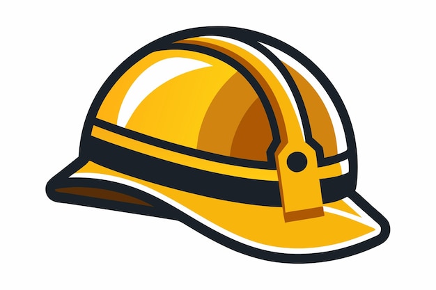 composición del casco de seguridad para la construcción con ilustración vectorial de casco duro amarillo aislado