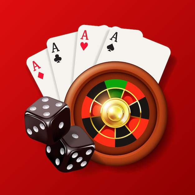 Composición del casino Banner web del casino Ilustración vectorial