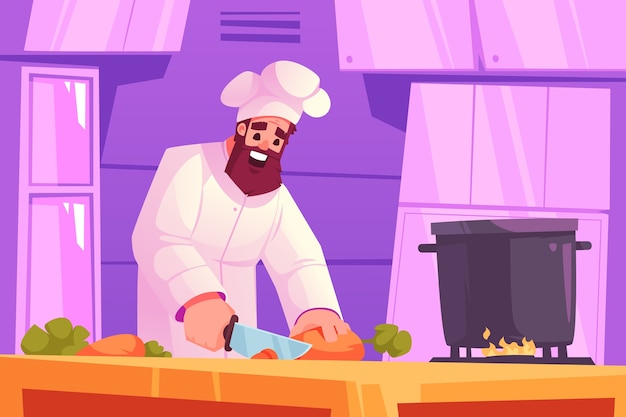 Composición de chef en diseño plano