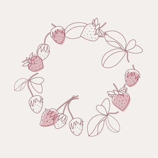 Composición de círculo de ilustración vectorial con fresas Fondo de moda con fresas