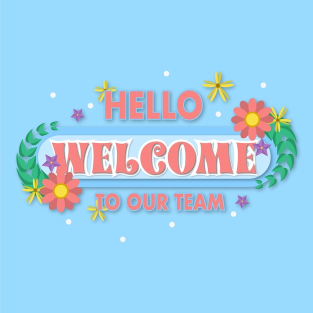 Composición colorida de fondo de bienvenida con diseño plano