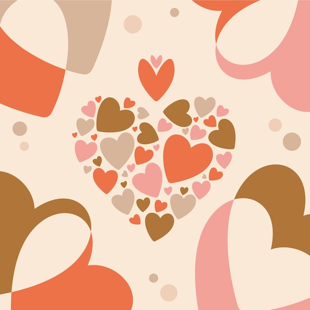 Composición de los corazones recortados