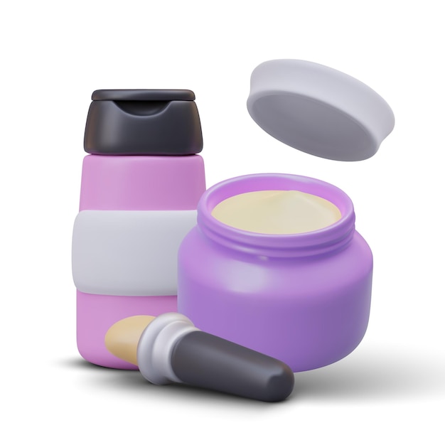 Composición con cosméticos para higiene personal Botella de plástico para champú