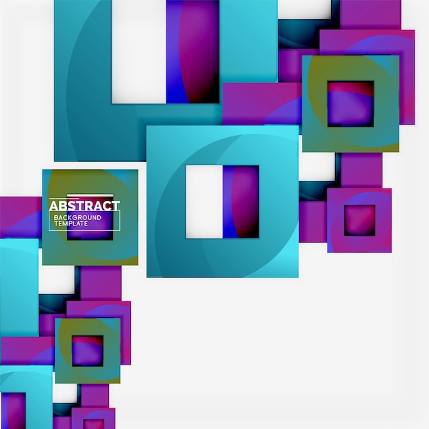 Composición cuadrada de color con texto Fondo abstracto geométrico