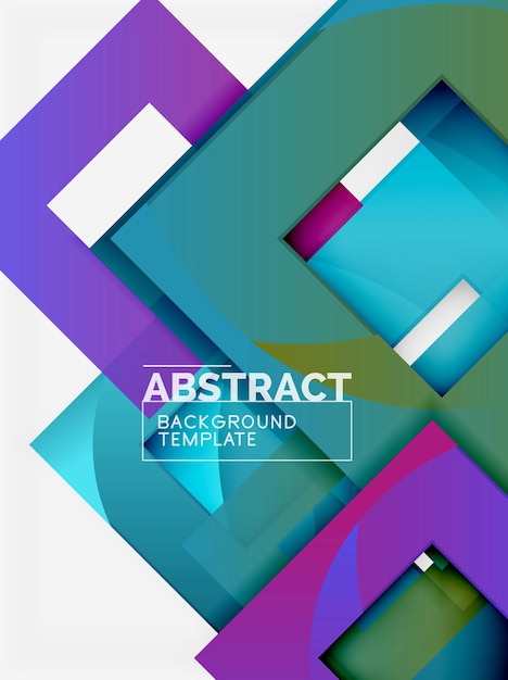 Composición cuadrada de color con texto Fondo abstracto geométrico