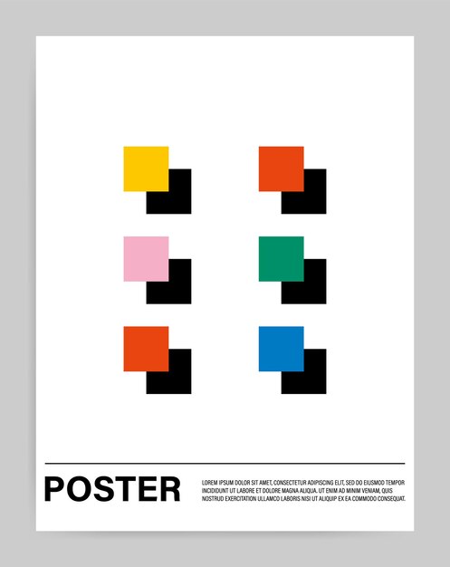 Composición de cuadrados coloridos para el diseño de carteles