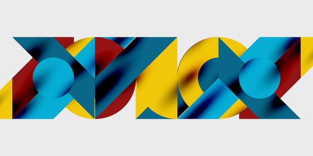 Composición detallada de círculos, semicírculos y triángulos con efectos brillantes y gradientes suaves Un diseño vectorial elegante y moderno para proyectos creativos e inspirados en la tecnología