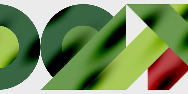 Composición detallada de círculos, semicírculos y triángulos con efectos brillantes y gradientes suaves Un diseño vectorial elegante y moderno para proyectos creativos e inspirados en la tecnología