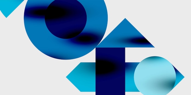 Composición detallada de círculos, semicírculos y triángulos con efectos brillantes y gradientes suaves Un diseño vectorial elegante y moderno para proyectos creativos e inspirados en la tecnología