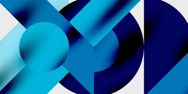 Composición detallada de círculos, semicírculos y triángulos con efectos brillantes y gradientes suaves Un diseño vectorial elegante y moderno para proyectos creativos e inspirados en la tecnología