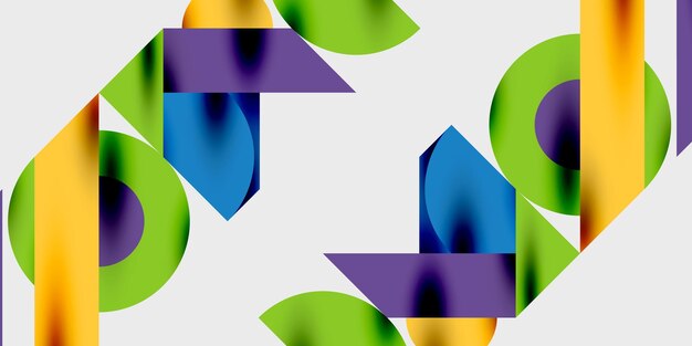 Composición detallada de círculos, semicírculos y triángulos con efectos brillantes y gradientes suaves Un diseño vectorial elegante y moderno para proyectos creativos e inspirados en la tecnología