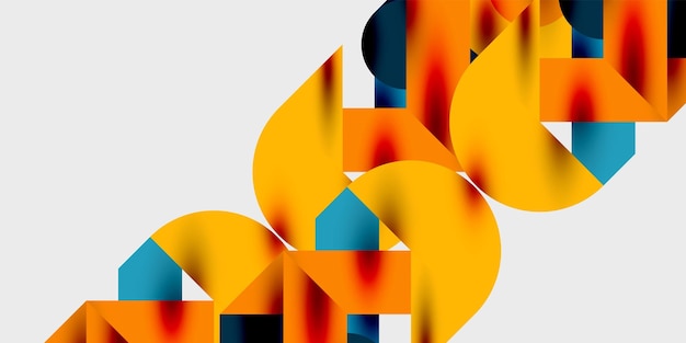 Composición detallada de círculos, semicírculos y triángulos con efectos brillantes y gradientes suaves Un diseño vectorial elegante y moderno para proyectos creativos e inspirados en la tecnología