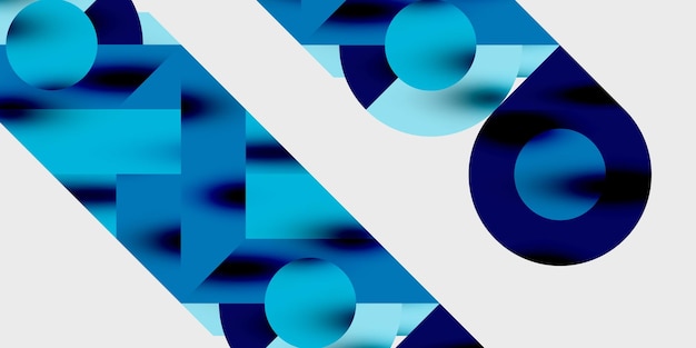 Composición detallada de círculos, semicírculos y triángulos con efectos brillantes y gradientes suaves Un diseño vectorial elegante y moderno para proyectos creativos e inspirados en la tecnología