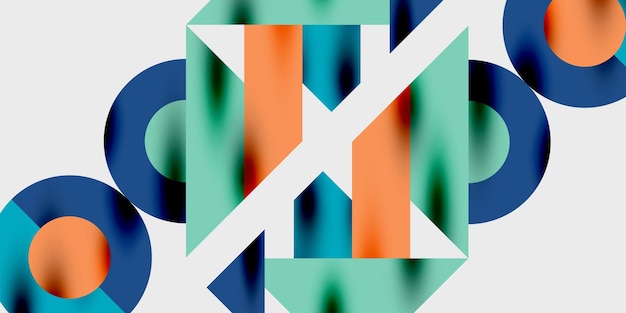 Composición detallada de círculos, semicírculos y triángulos con efectos brillantes y gradientes suaves Un diseño vectorial elegante y moderno para proyectos creativos e inspirados en la tecnología