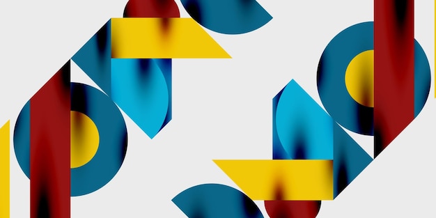 Composición detallada de círculos, semicírculos y triángulos con efectos brillantes y gradientes suaves Un diseño vectorial elegante y moderno para proyectos creativos e inspirados en la tecnología