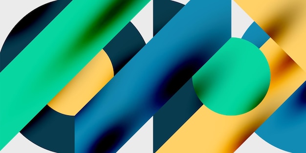 Composición detallada de círculos, semicírculos y triángulos con efectos brillantes y gradientes suaves Un diseño vectorial elegante y moderno para proyectos creativos e inspirados en la tecnología