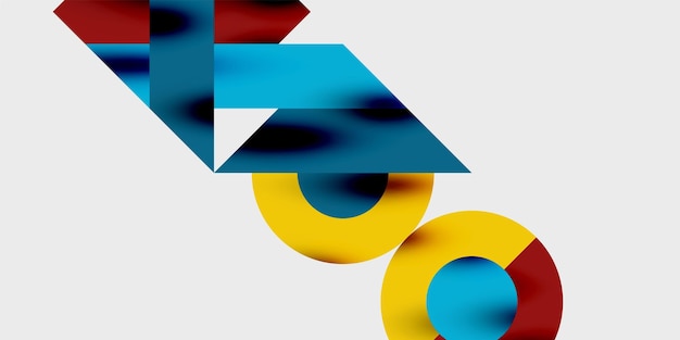 Composición detallada de círculos, semicírculos y triángulos con efectos brillantes y gradientes suaves Un diseño vectorial elegante y moderno para proyectos creativos e inspirados en la tecnología