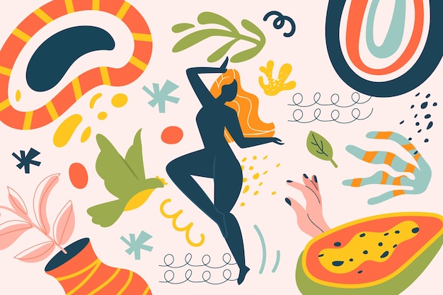 Composición dibujada a mano en estilo matisse