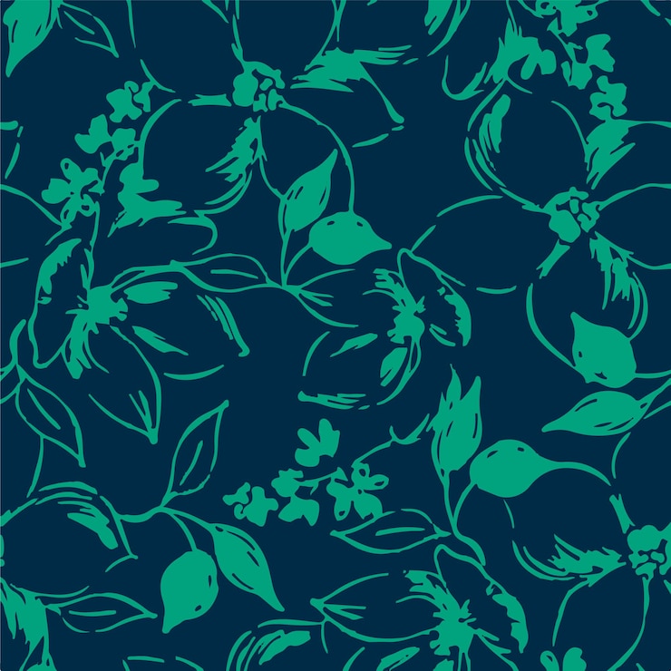 Composición de dibujos florales a mano