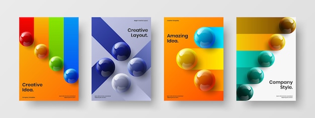 Composición de diseño de diseño vectorial A4 de portada de catálogo brillante