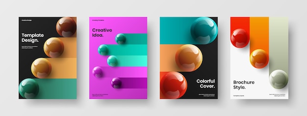 Composición de diseño de folleto de bolas realistas frescas