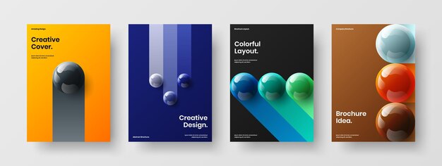 Composición de diseño de informe anual de esferas 3D aisladas