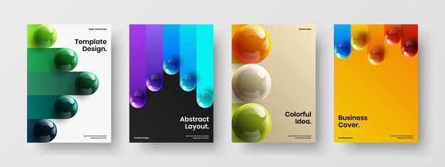 Composición de diseño de vector de diseño de folleto multicolor A4