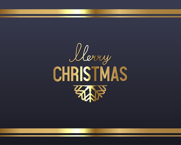 Composición dorada de Navidad para tarjetas de felicitación y pancartas Ilustración vectorial