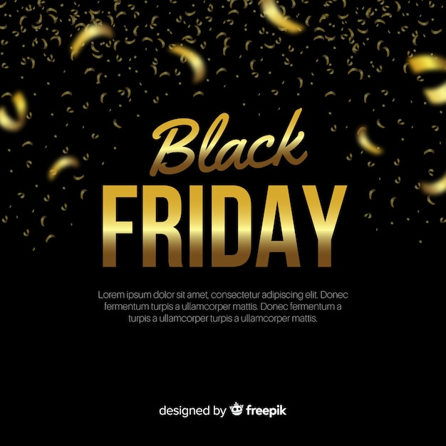 Composición elegante de black friday con estilo dorado