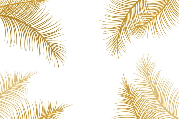 Composición de las elegantes hojas de la palma dorada