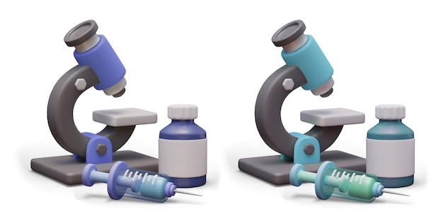 Composición con equipos médicos de diferentes colores
