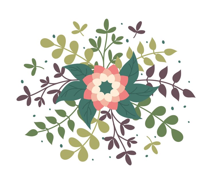 Composición floral aislada sobre un fondo blanco Floración de primavera simple