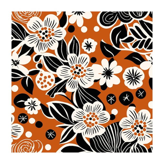 Composición floral botánica naranja quemada