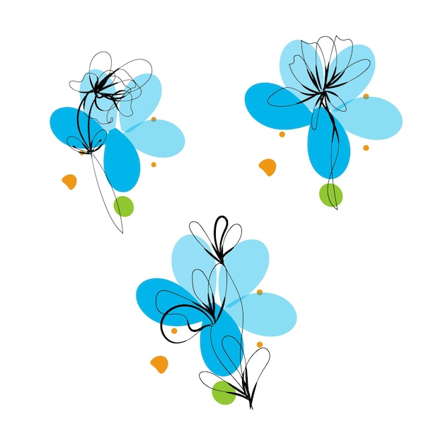Composición de flores dibujadas a mano para niños