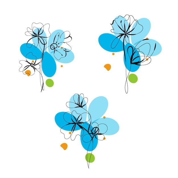 Composición de flores dibujadas a mano para niños