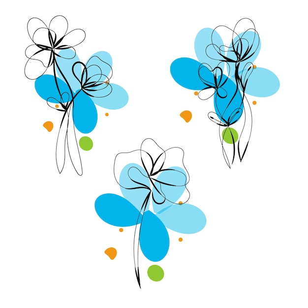Composición de flores dibujadas a mano para niños