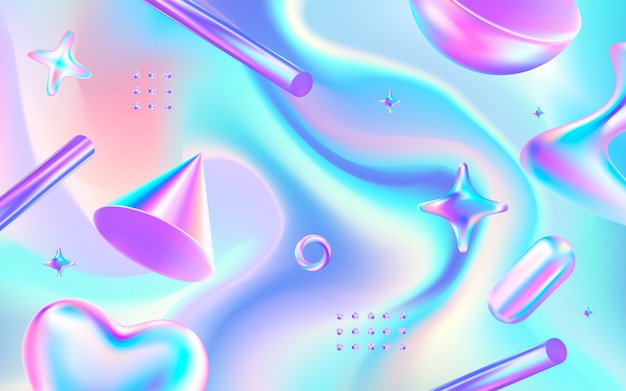 Composición de fondo de estilo holográfico realista
