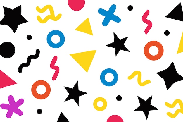 Composición de formas geométricas y elementos de colores