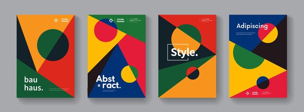 Composición geométrica abstracta bauhaus. Diseño de portada moderno.