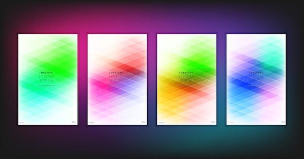 Composición geométrica abstracta forma un fondo moderno con triángulos decorativos y patrones conjunto de ilustraciones vectoriales de fondo