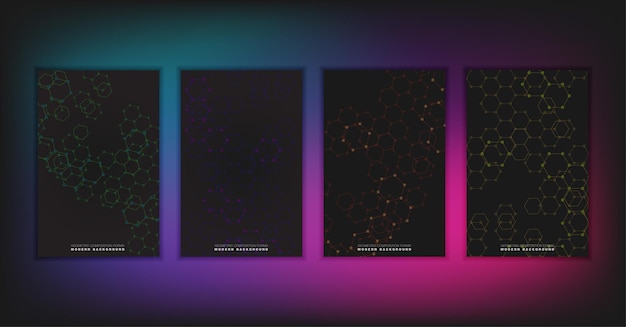 La composición geométrica abstracta forma un fondo moderno con triángulos decorativos y patrones de fondo conjunto de ilustración vectorial