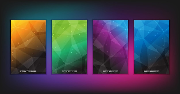 La composición geométrica abstracta forma un fondo moderno con triángulos decorativos y patrones de fondo conjunto de ilustración vectorial