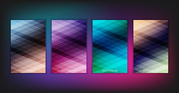 La composición geométrica abstracta forma un fondo moderno con triángulos decorativos y patrones de fondo conjunto de ilustraciones vectoriales