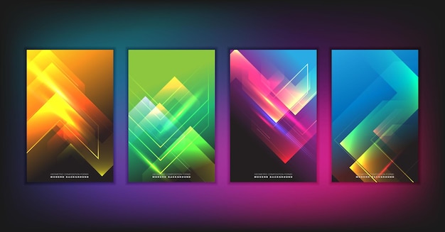 La composición geométrica abstracta forma un fondo moderno con triángulos decorativos y patrones de fondo conjunto de ilustraciones vectoriales
