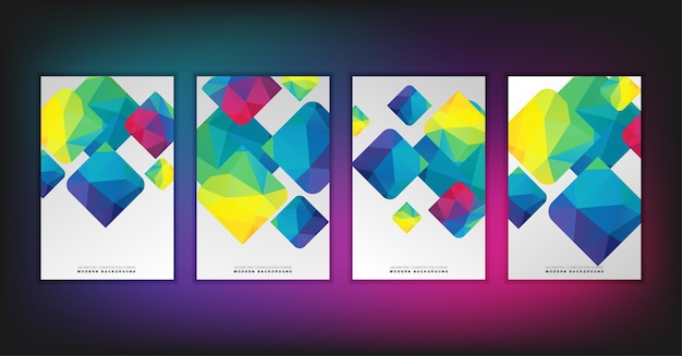 La composición geométrica abstracta forma un fondo moderno con triángulos decorativos y patrones de fondo conjunto de ilustraciones vectoriales
