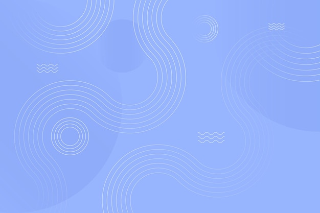 Composición geométrica azul minimalista con líneas dinámicas y diseño de fondo de semicírculo