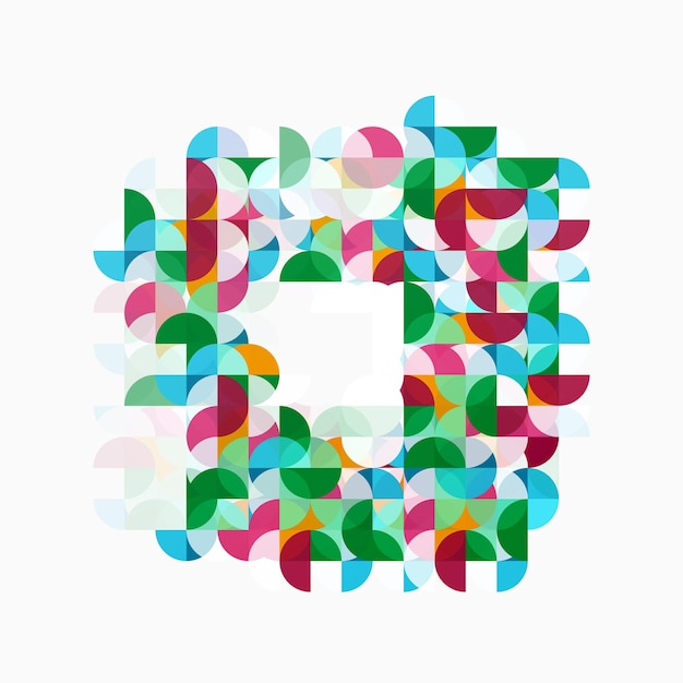 Composición geométrica de círculo abstracto aislada en blanco Fondo de plantilla de vector para opciones de número de diagrama de diseño de flujo de trabajo o diseño web