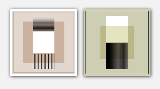 La composición geométrica para el diseño de interiores imprime postales, carteles y pancartas con formas deformadas en un estilo minimalista