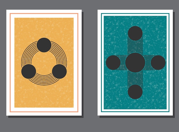 La composición geométrica para el diseño de interiores imprime postales, carteles y pancartas con formas deformadas en un estilo minimalista