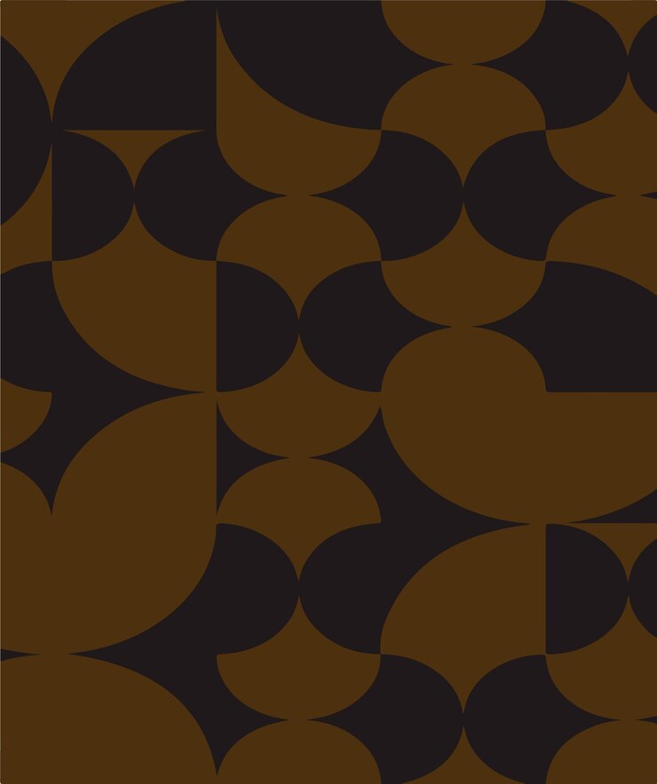 Composición geométrica de semicírculos en colores marrón y negro